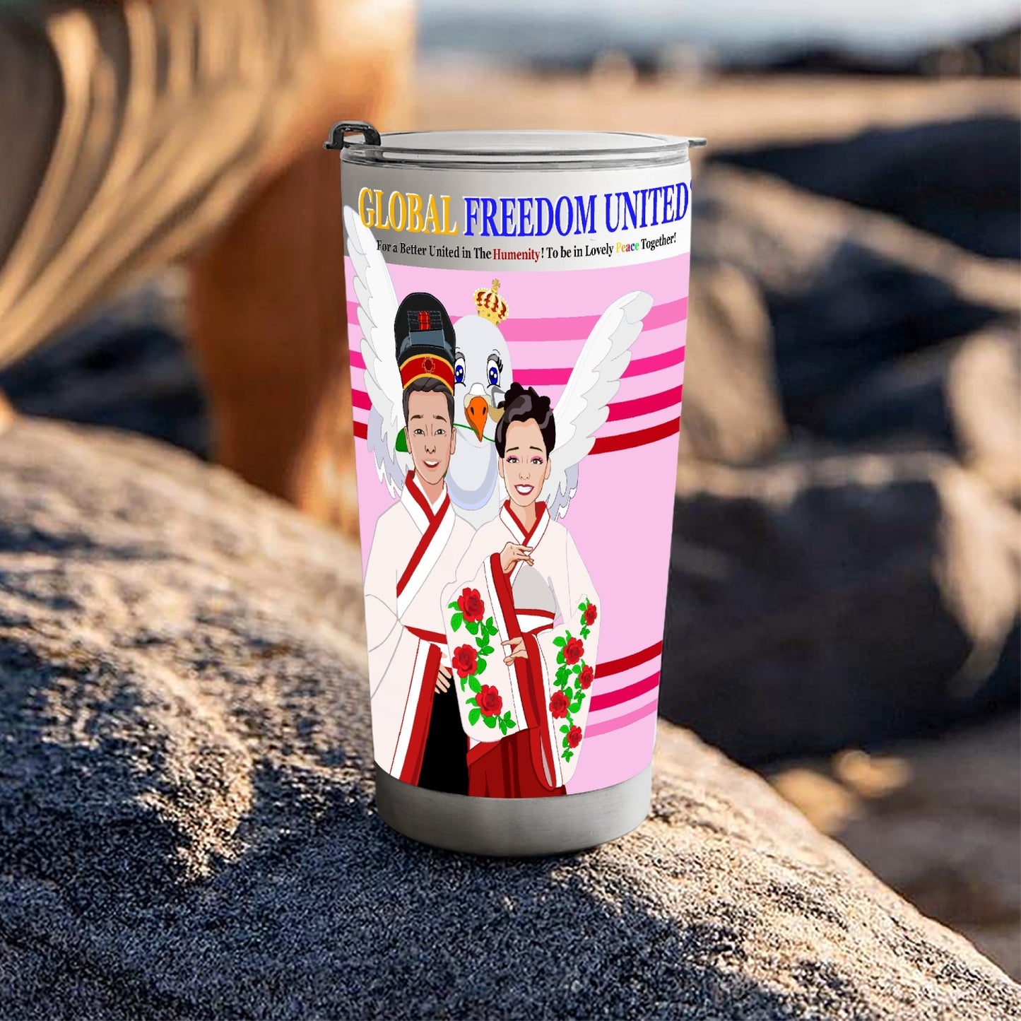 GLOBAL FREEDOM UNITED© Couple China Pink1 - Tumbler