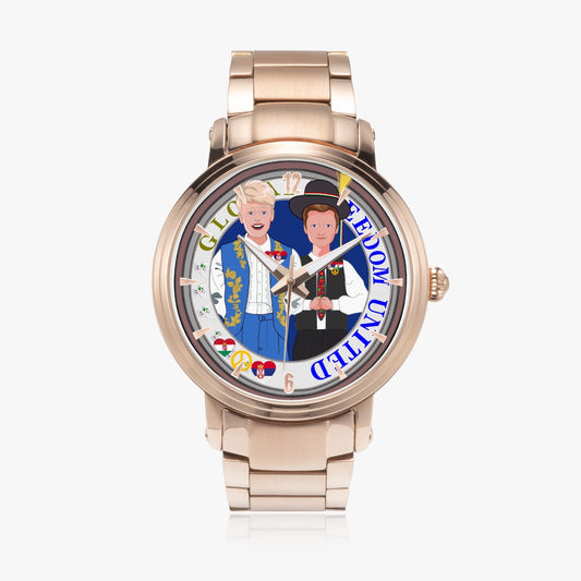 New Steel Strap Automatic Watch (With Indicators) GLOBAL FREEDOM UNITED© MEN SERBIA & HUNGARY