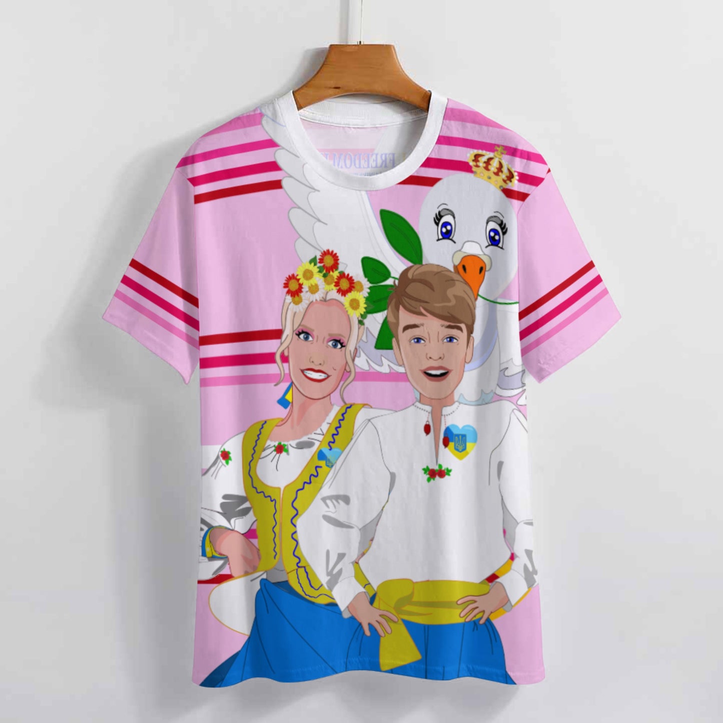 Women´s T-shirt GLOBAL FREEDOM UNITED© Couple Ukrain Pink1