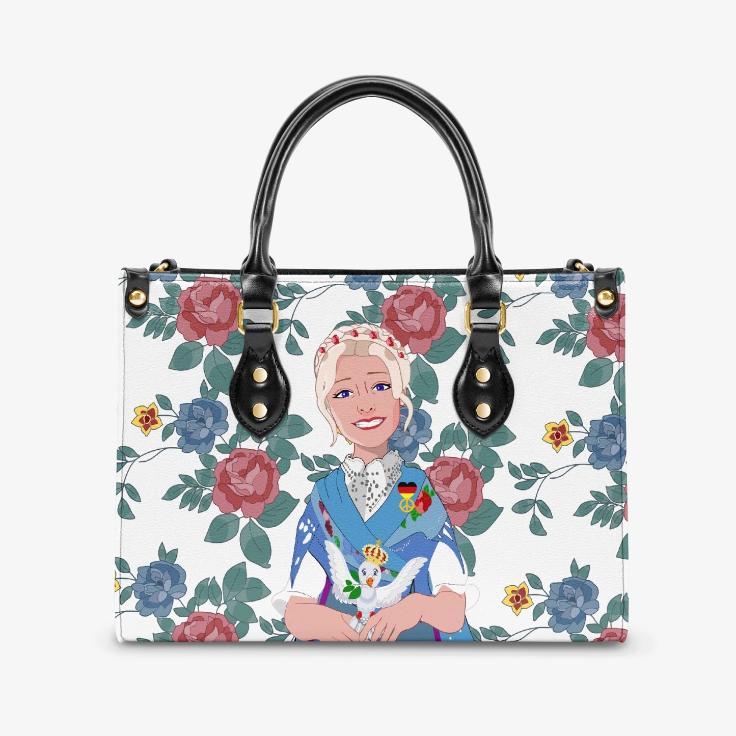 Concise Type Women's Tote Bag GLOBAL FREEDOM UNITED© Couple Germany Blue1