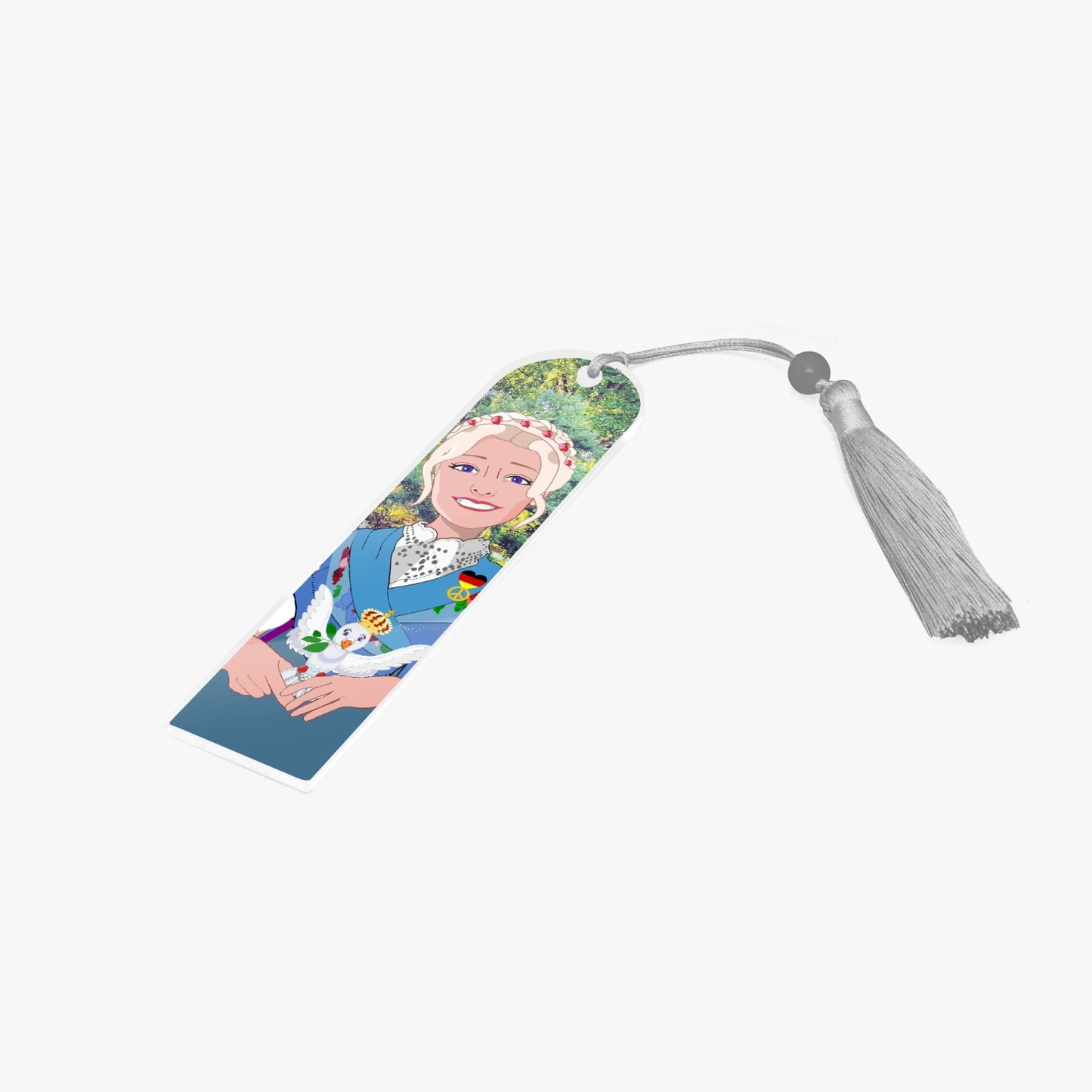 Acrylic Bookmark - Semicircle GLOBAL FREEDOM UNITED© German Girl Light Blue