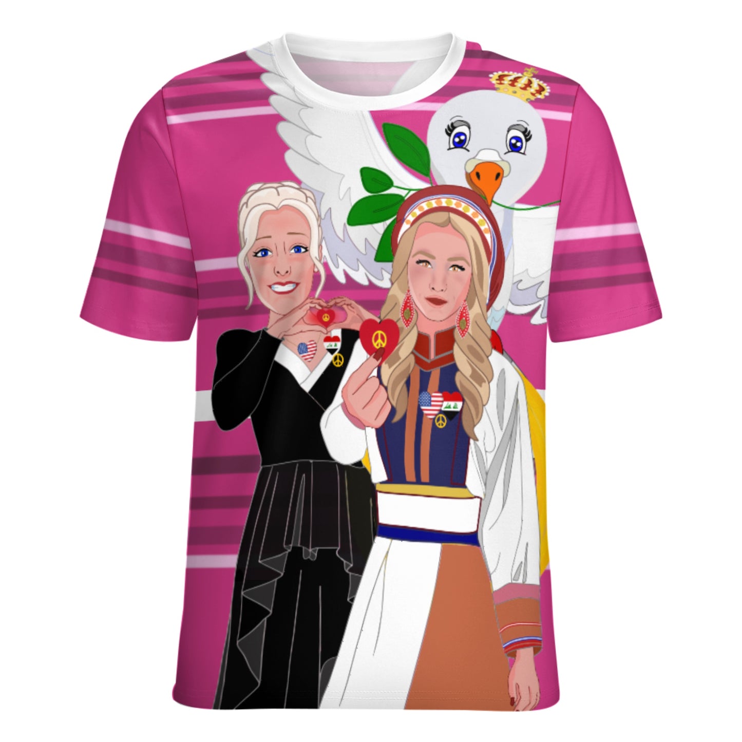 Women´s T-Shirt 3 GLOBAL FREEDOM UNITED© Women Iraq & USA Pink2