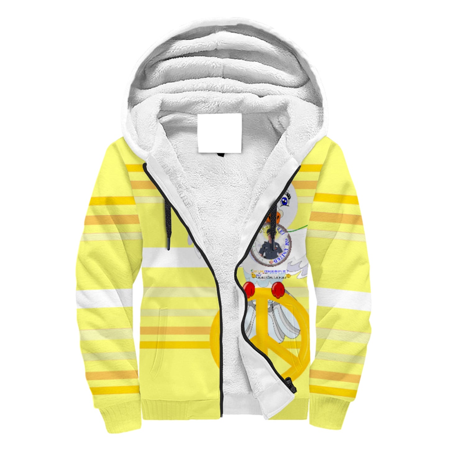 Plush Hoodie GLOBAL FREEDOM UNITED© Archangel Michael As Policemen Yellow