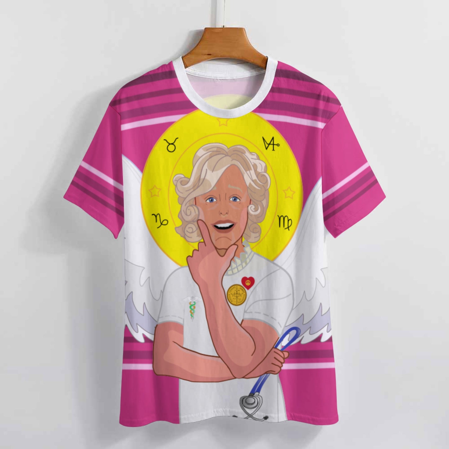 Women´s T-shirt 2 GLOBAL FREEDOM UNITED© Archangel Gabriel Croatia Pink2