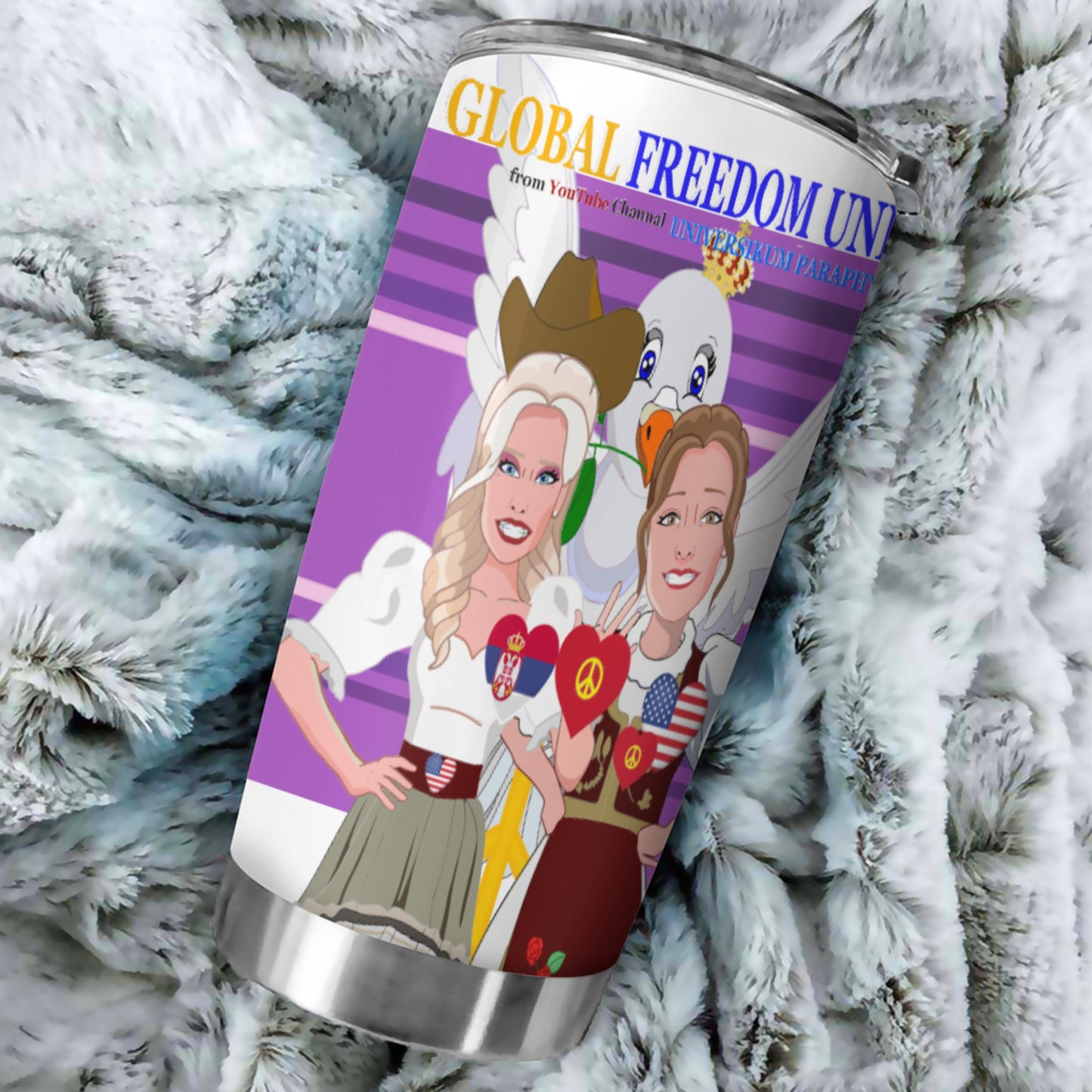 Tumbler GLOBAL FREEDOM UNITED© Women Serbia & USA Lilac