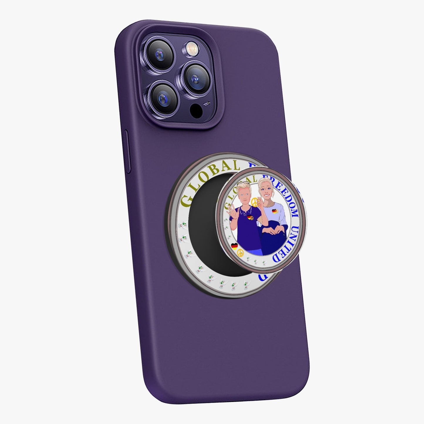 GLOBAL FREEDOM UNITED© Couple Germany V2 Magnetic Collapsible Grip And Stand