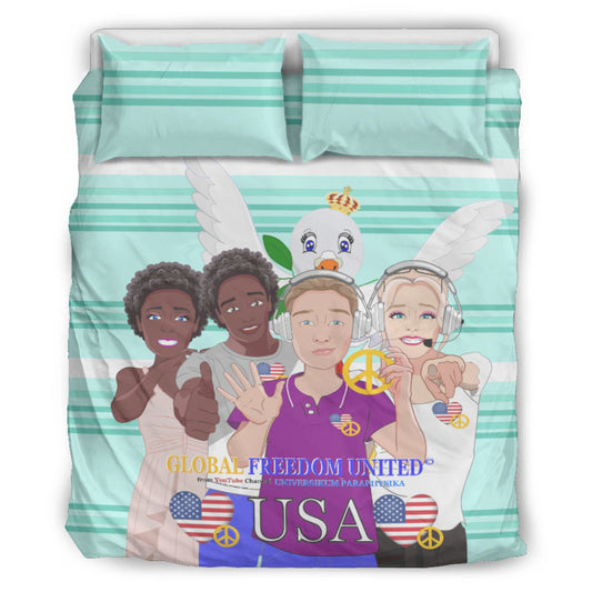 Bed Line GLOBAL FREEDOM UNITED© Couple USA Light Green