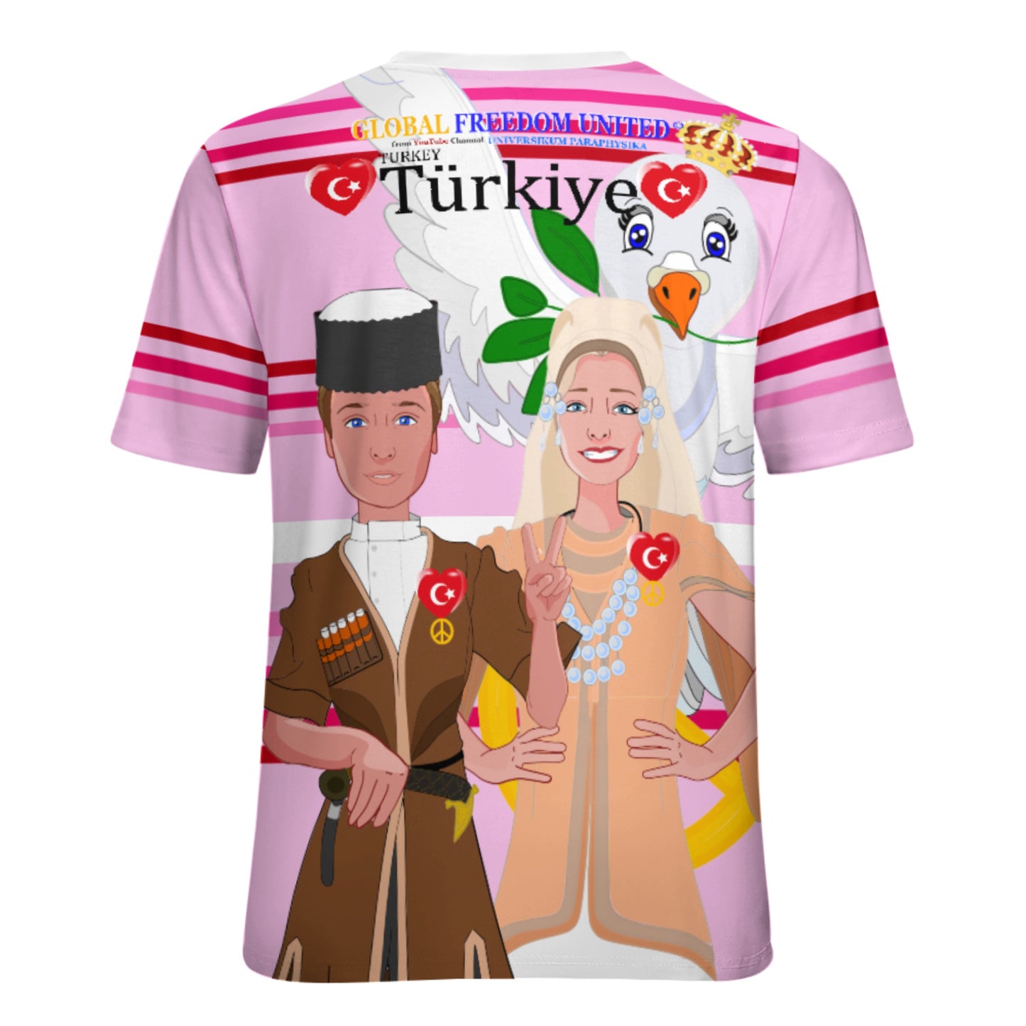 Women´s T-shirt GLOBAL FREEDOM UNITED© Couple Turkey Pink1