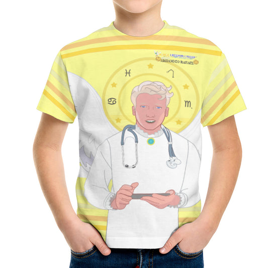 Kid´s T-shirt GLOBAL FREEDOM UNITED© Archangel Rafael Croatia Yellow