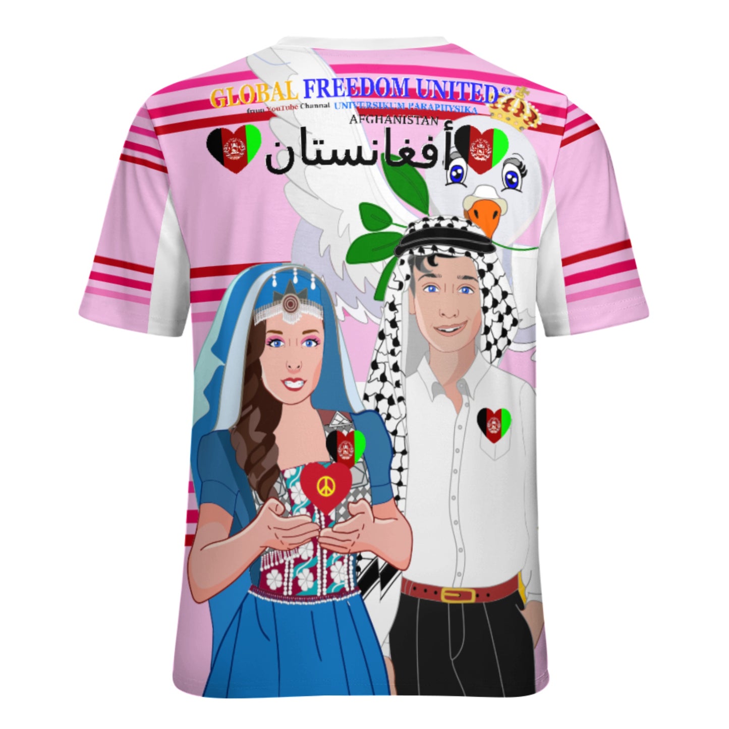 Women´s T-shirt 2 GLOBAL FREEDOM UNITED© Couple Afghanistan Pink 1