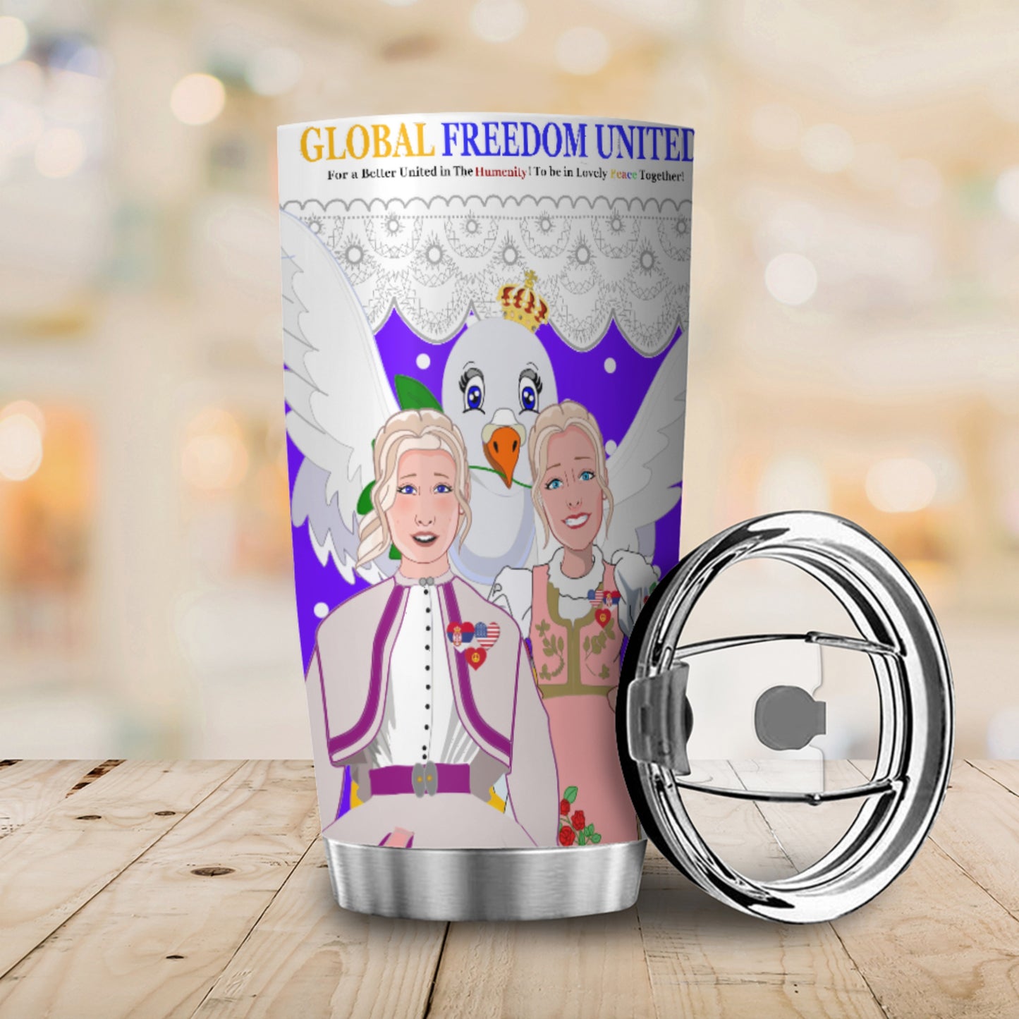 Tumbler 2 GLOBAL FREEDOM UNITED© Women Serbia & USA Lilac2