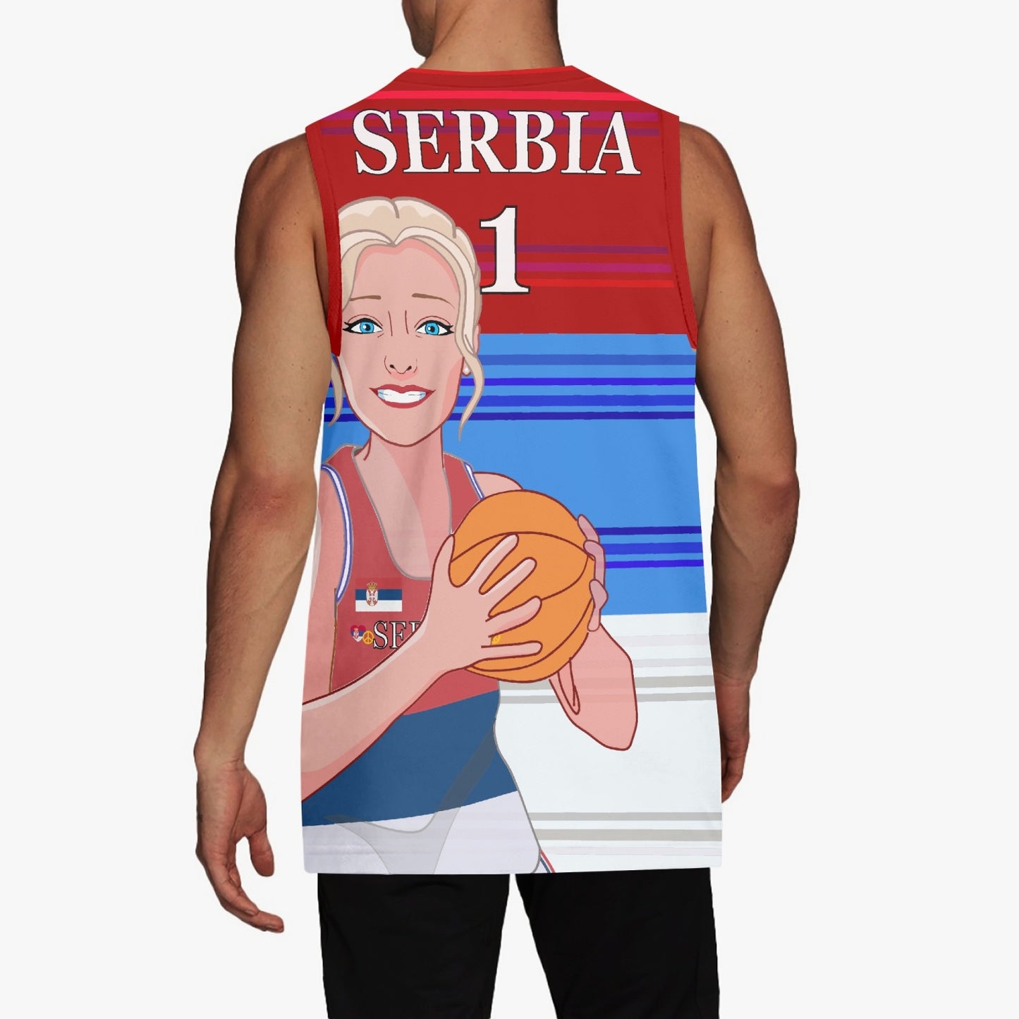 Basketball Jersey GLOBAL FREEDOM UNITED COUPLE EDITION WOMEN SERBIA v1 1