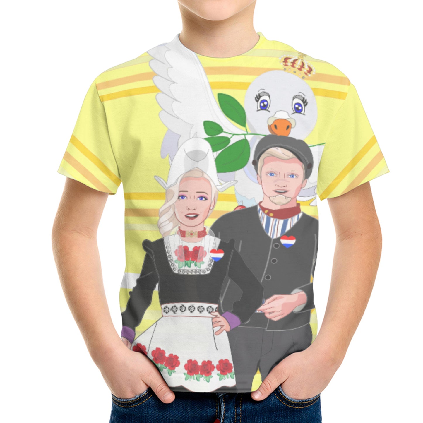 Kid´s T-shirt GLOBAL FREEDOM UNITED© Couple Nederland Yellow