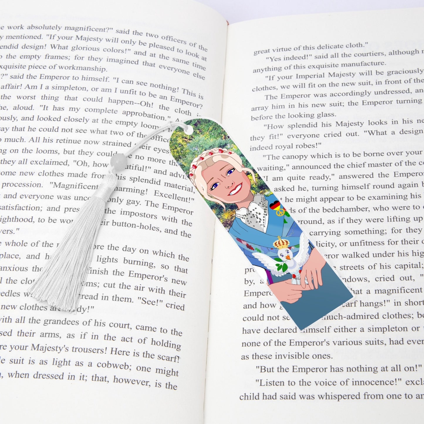 Acrylic Bookmark - Semicircle GLOBAL FREEDOM UNITED© German Girl Light Blue
