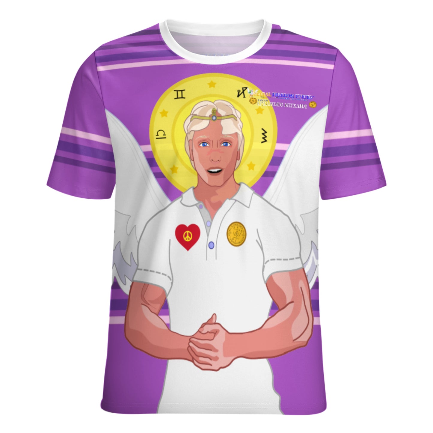 Women´s T-shirt  GLOBAL FREEDOM UNITED© Archangel Michael Serbia V2 Lilac