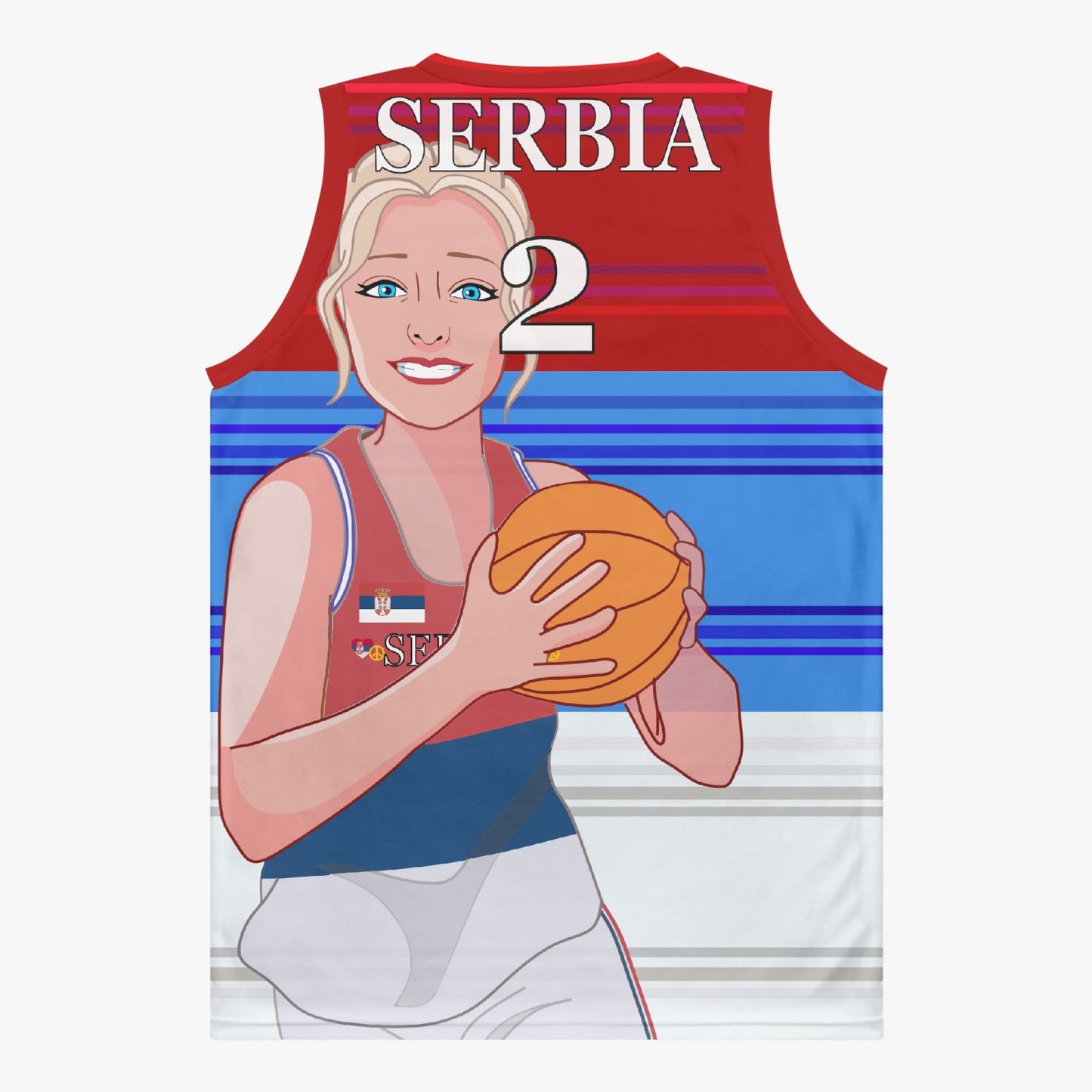 Basketball Jersey GLOBAL FREEDOM UNITED COUPLE EDITION WOMEN SERBIA v1 2