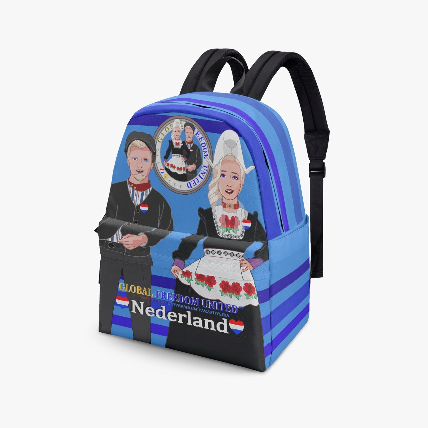 GLOBAL FREEDOM UNITED© Couple Nederland Deep Blue - All-over-print Canvas Backpack