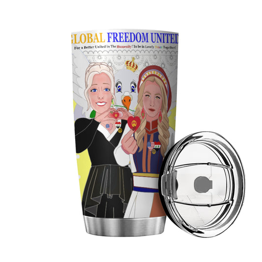 Tumbler GLOBAL FREEDOM UNITED© Women Iraq & USA Yellow