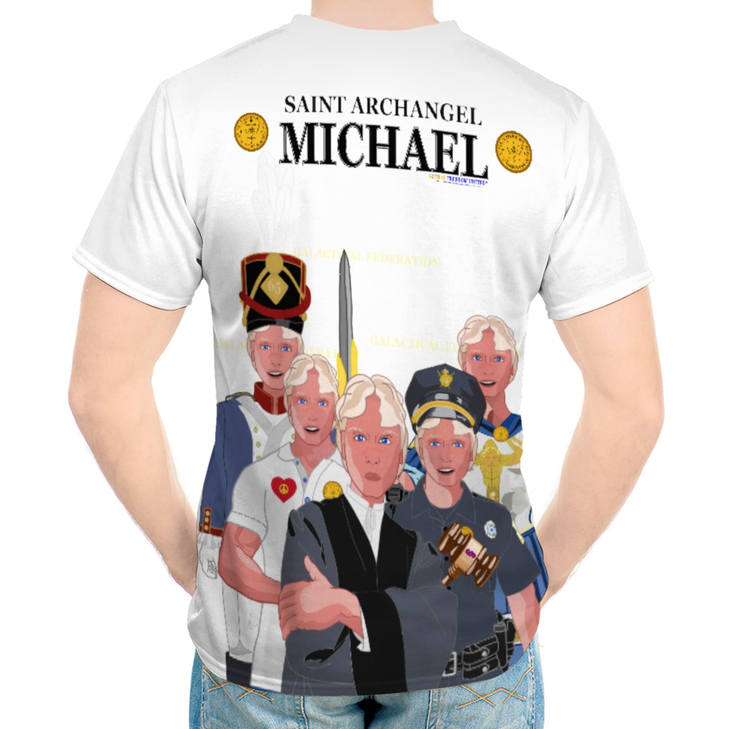 Men´s T-shirt GLOBAL FREEDOM UNITED© Archangel Michael Big2