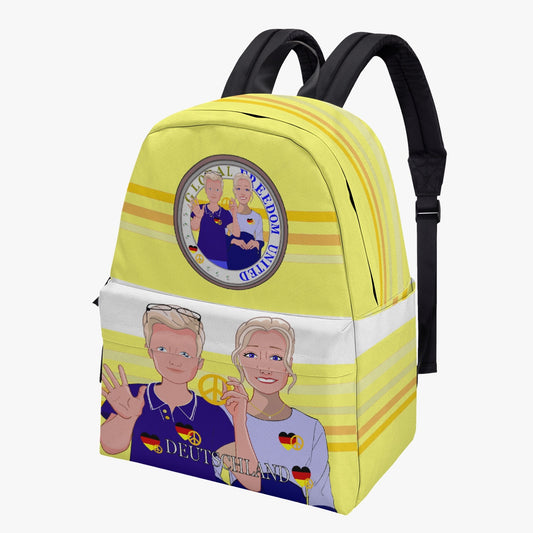 All-over-print Canvas Backpack GLOBAL FREEDOM UNITED COUPLE EDITION GERMANY V2 YELLOW