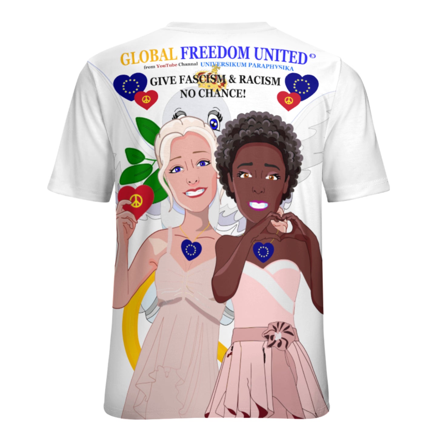 Wome´s T-shirt GLOBAL FREEDOM UNITED© Women Anti Fascism & Racism EU BIG