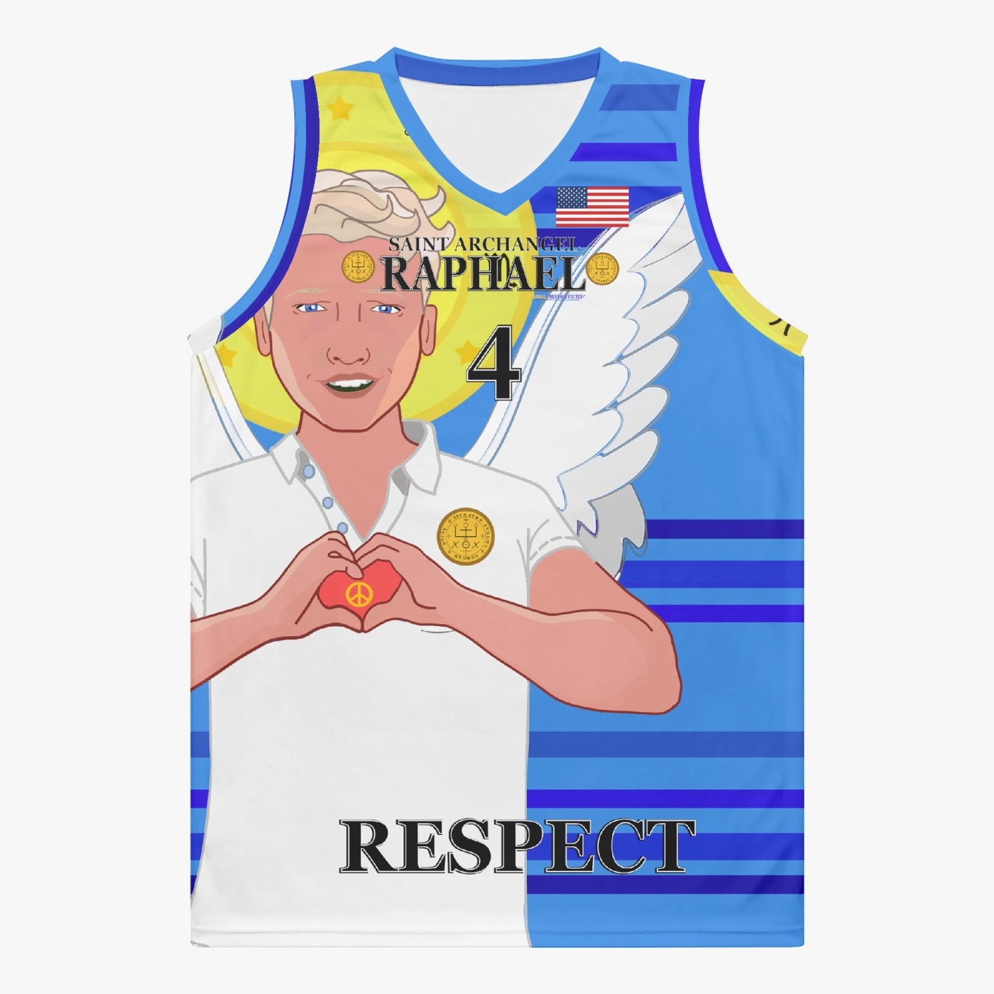 Basketball Jersey GLOBAL FREEDOM UNITED ARCHANGEL RAPHAEL USA 4