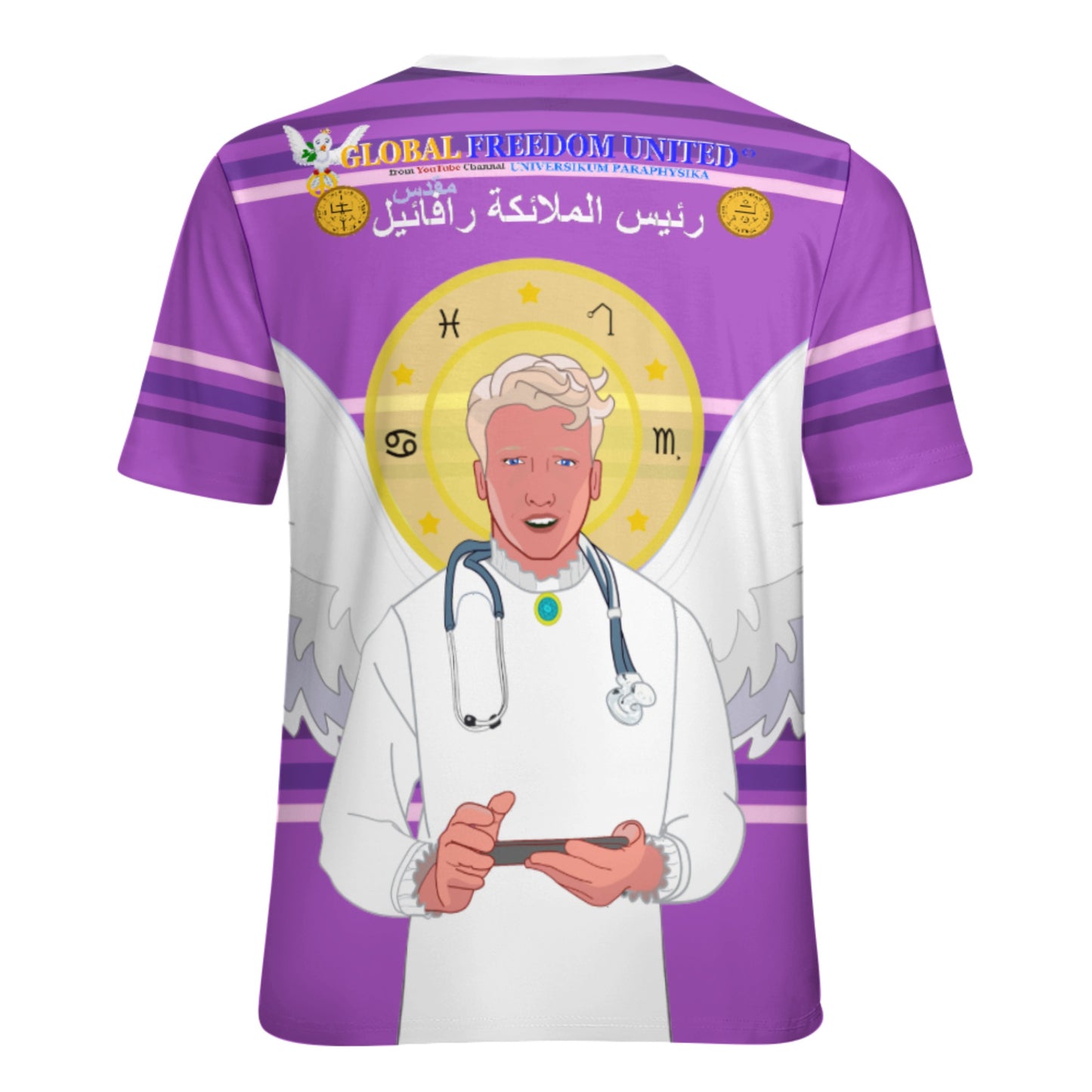 Women´s T-shirt GLOBAL FREEDOM UNITED© Archangel Rafael Arabic Lilac