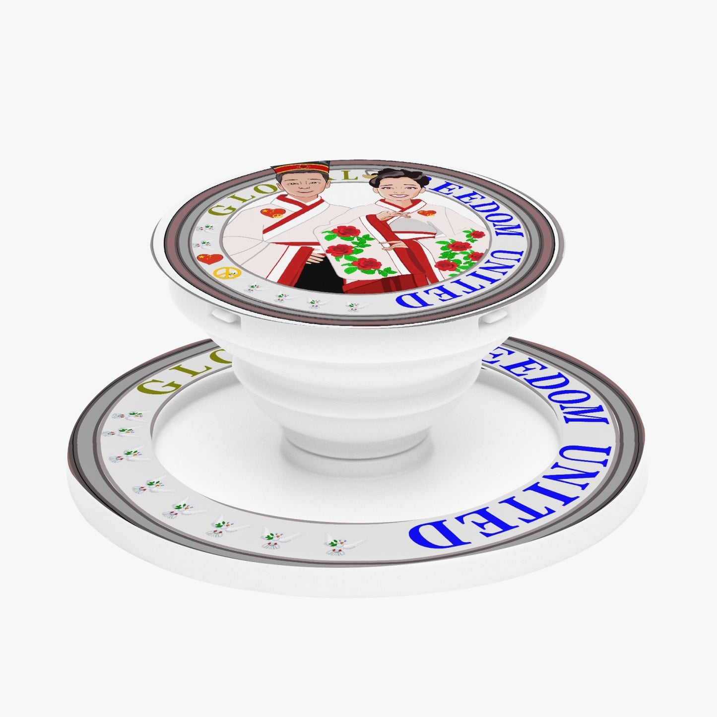 GLOBAL FREEDOM UNITED© Couple China Magnetic Collapsible Grip And Stand