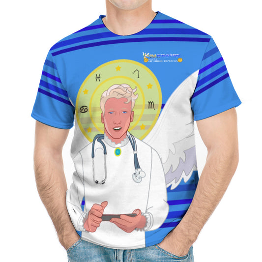 Men´s T-shirt GLOBAL FREEDOM UNITED© Archangel Rafael Old Latin Deep Blue