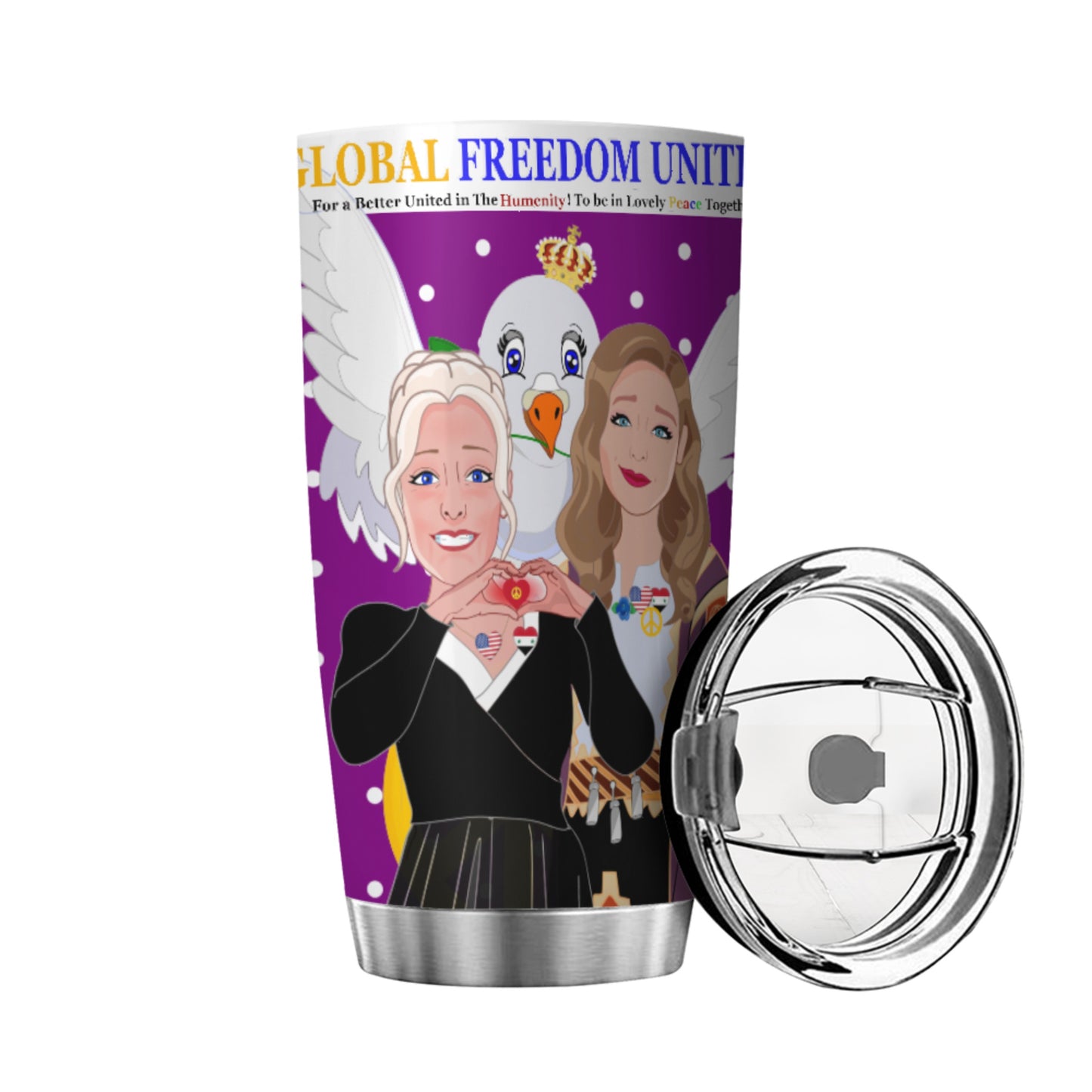 Tumbler GLOBAL FREEDOM UNITED© Women Syria & USA Lilac