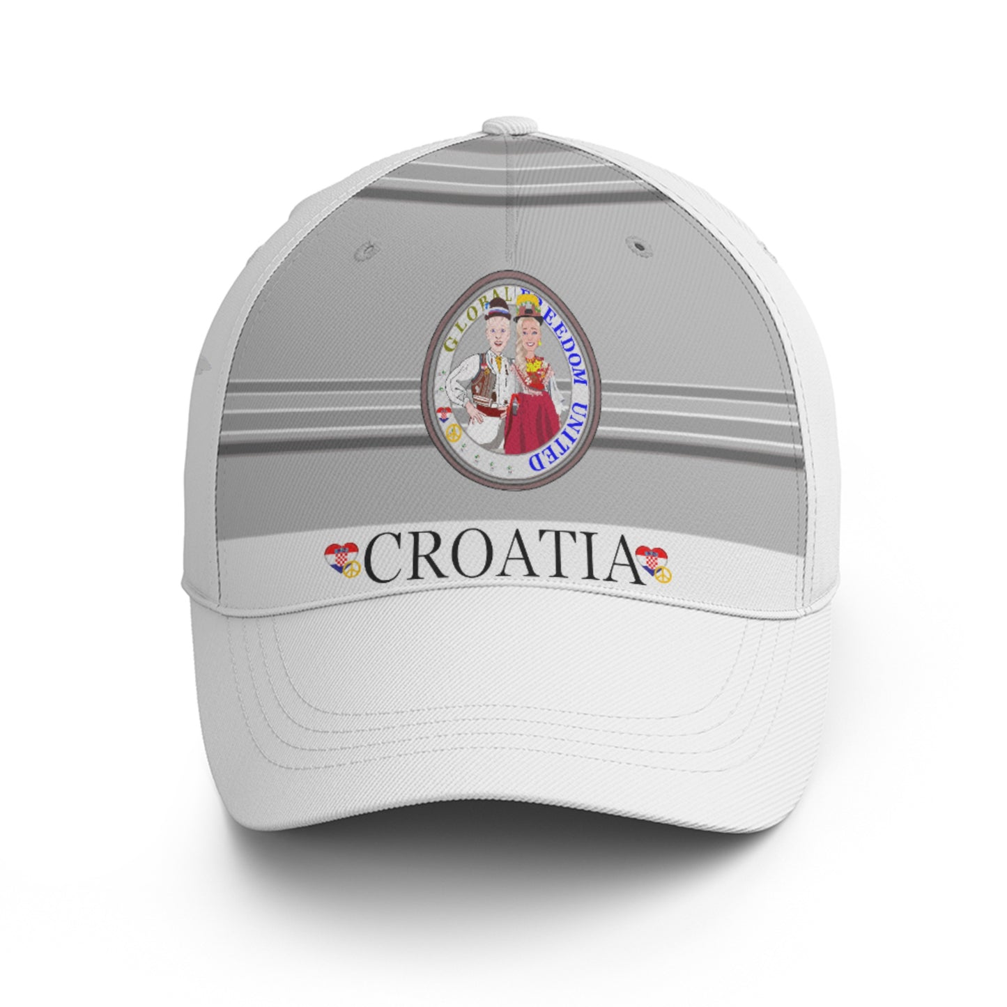 Basketball Cap GLOBAL FREEDOM UNITED© Couple Croatia Grey