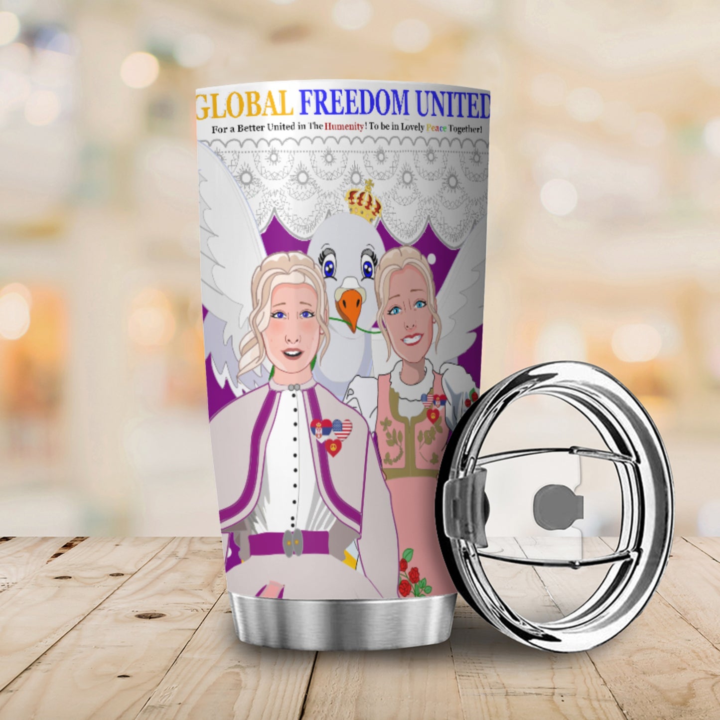 Tumbler 2 GLOBAL FREEDOM UNITED© Women Serbia & USA Lilac1