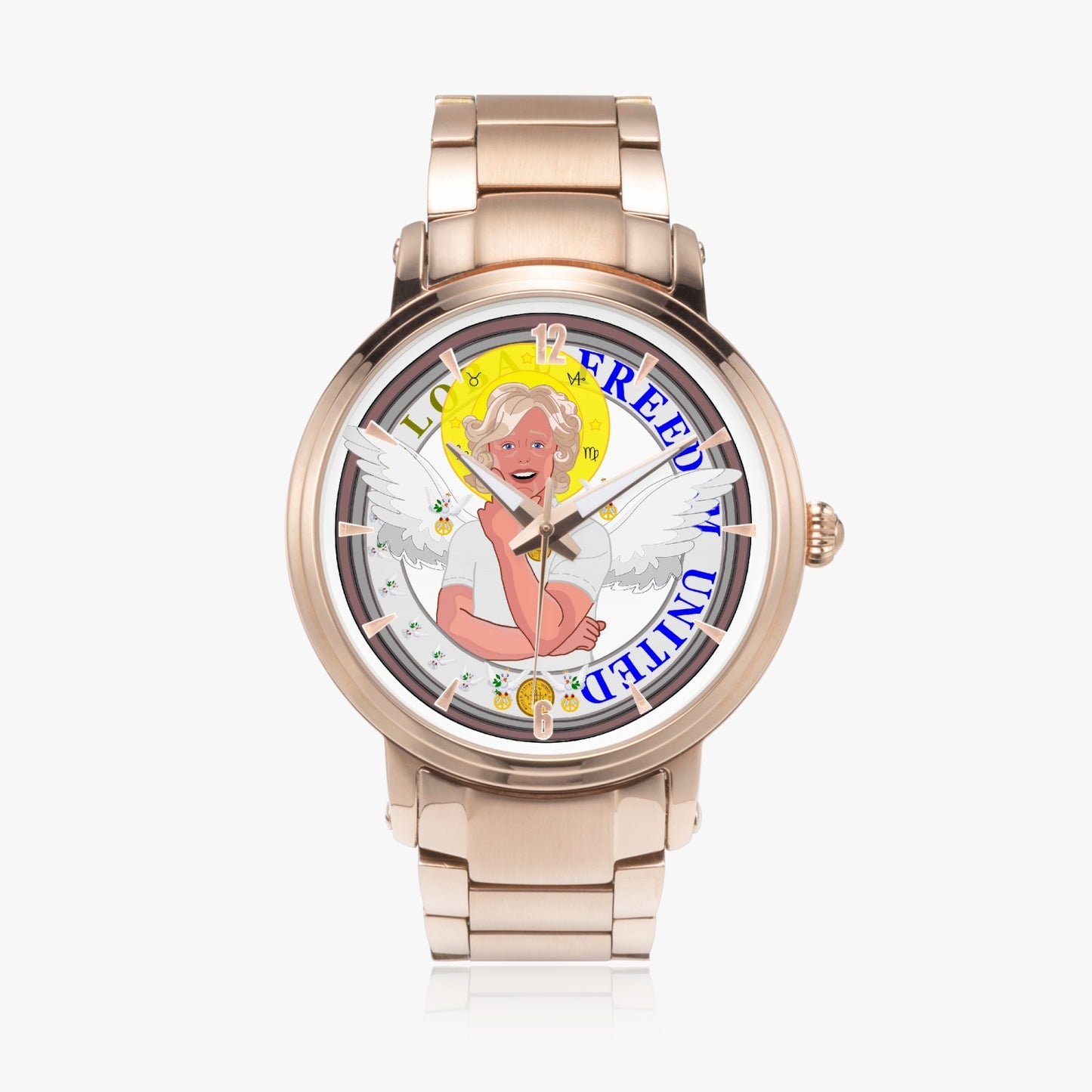 New Steel Strap Automatic Watch (With Indicators) GLOBAL FREEDOM UNITED© ARCHANGEL GABRIEL