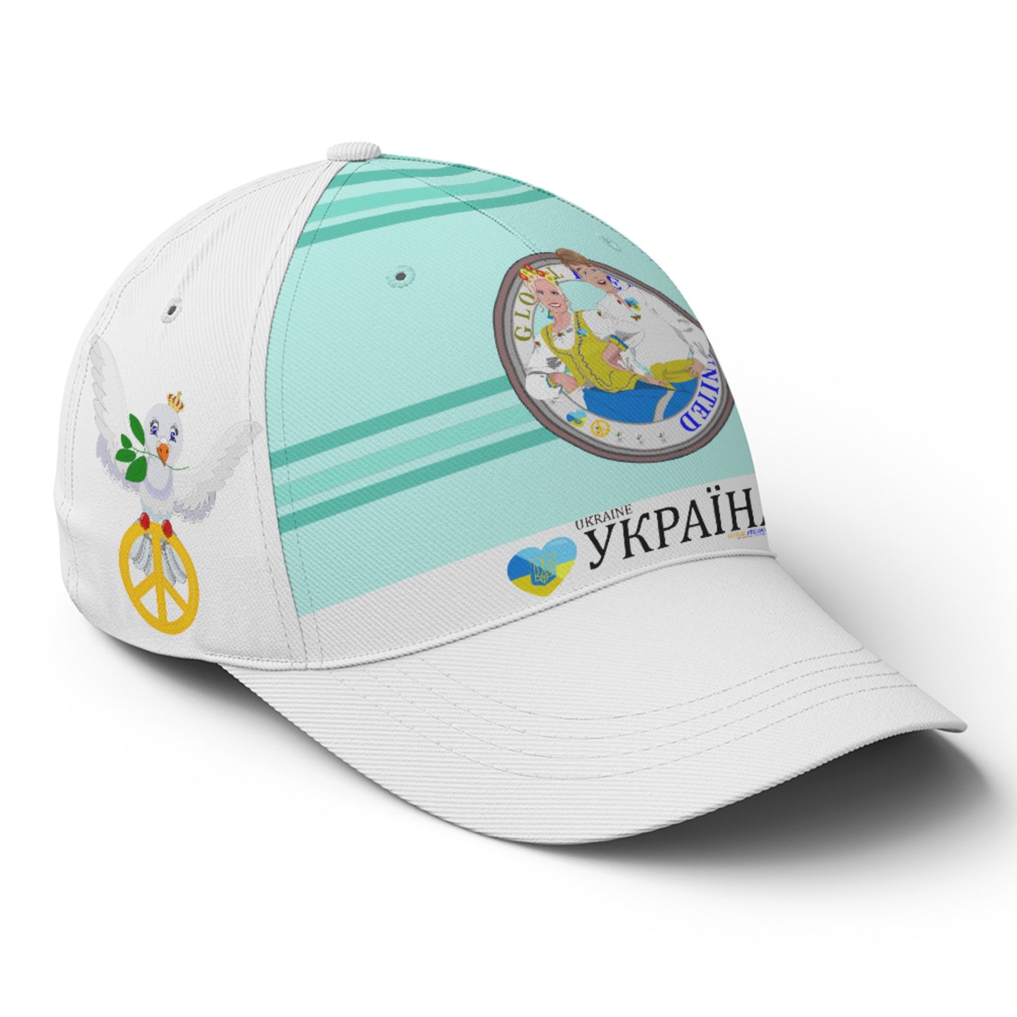 Basketball Cap GLOBAL FREEDOM UNITED© Couple Ukrain Light Green
