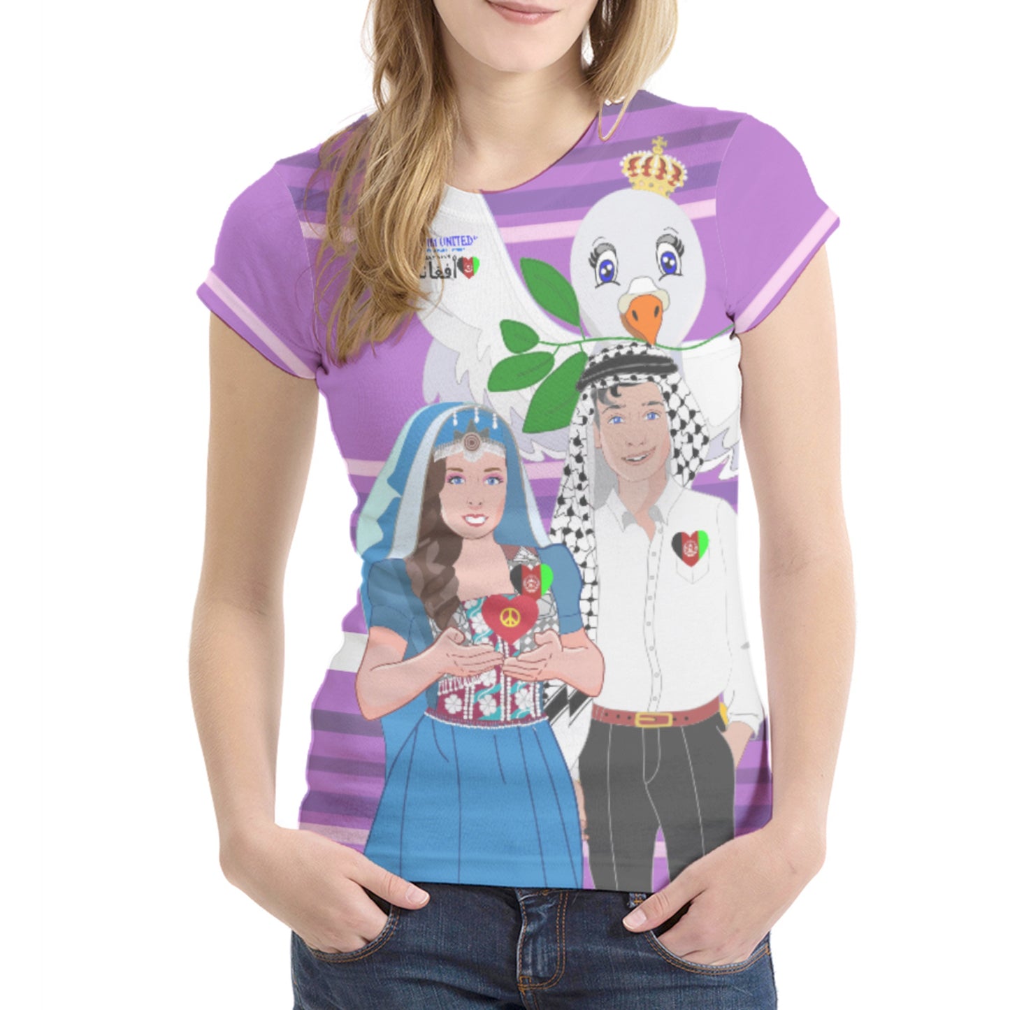 Women´s T-shirt 1 GLOBAL FREEDOM UNITED© Couple Afghanistan Lilac