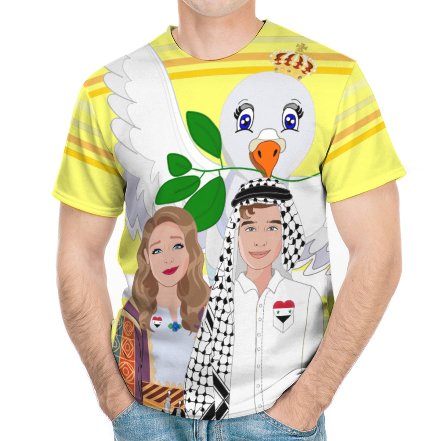 Men´s T-shirt GLOBAL FREEDOM UNITED© Couple Syria Yellow