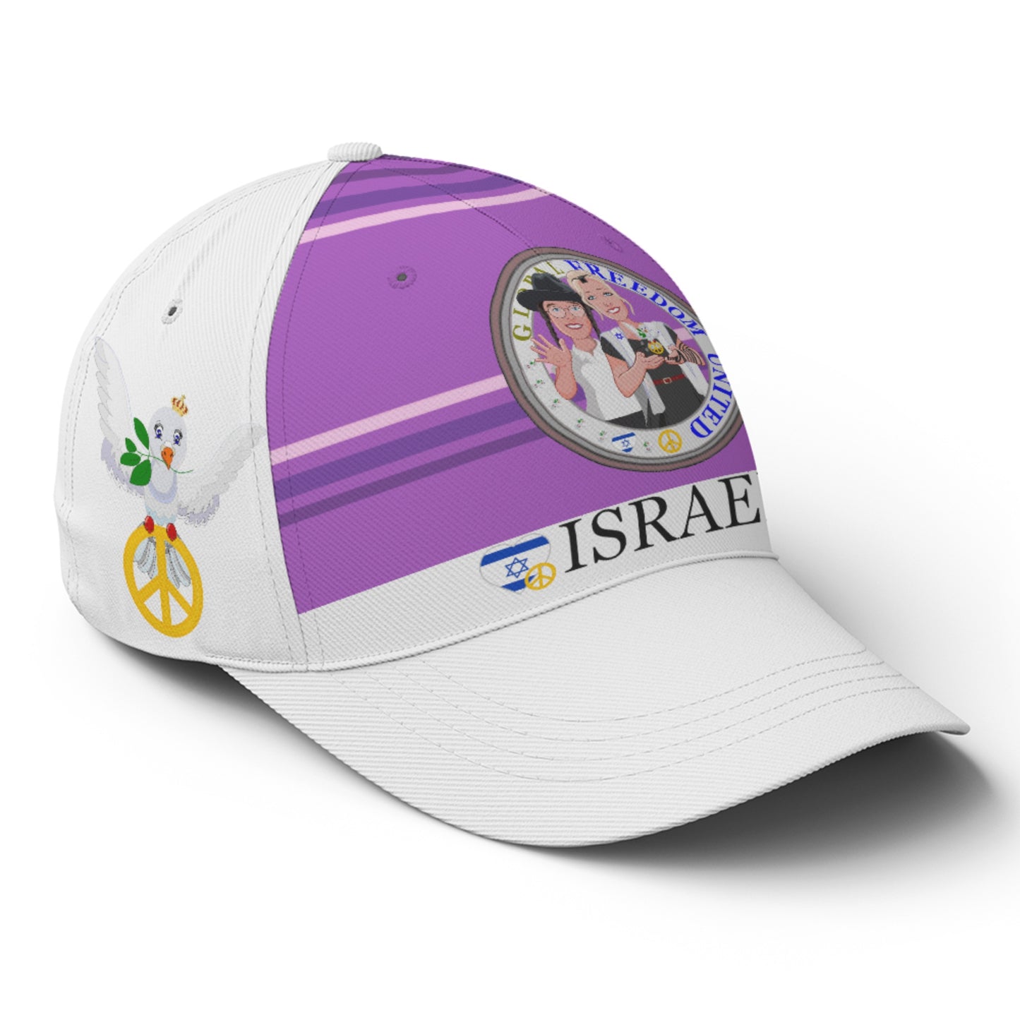 Basketball Cap GLOBAL FREEDOM UNITED© Couple Israel Lilac