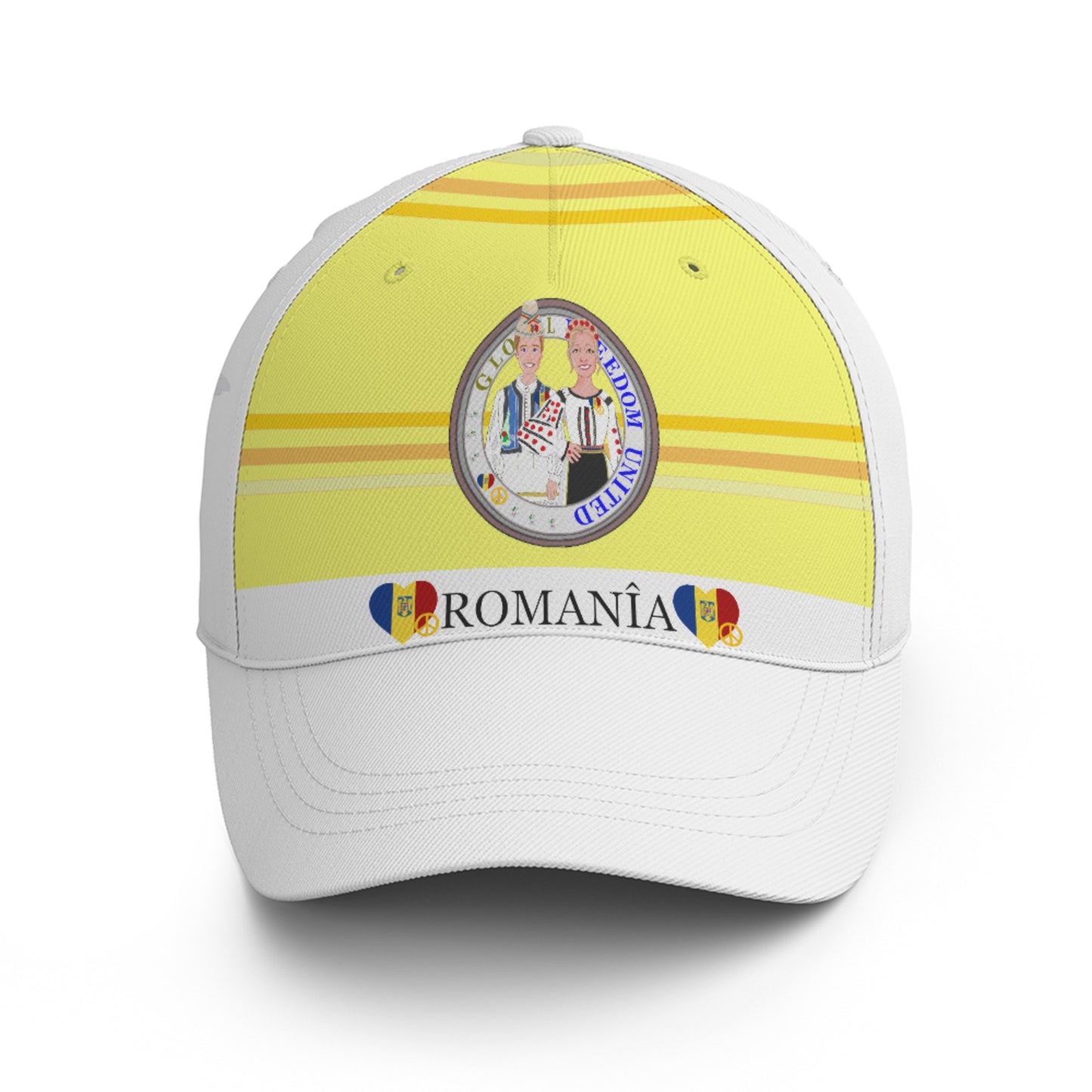 Basketball Cap GLOBAL FREEDOM UNITED© Couple Romania Yellow
