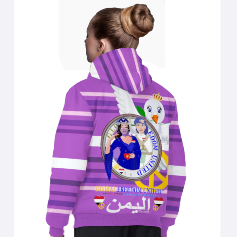 Plush Hoodie GLOBAL FREEDOM UNITED© Couple Yemen Lilac