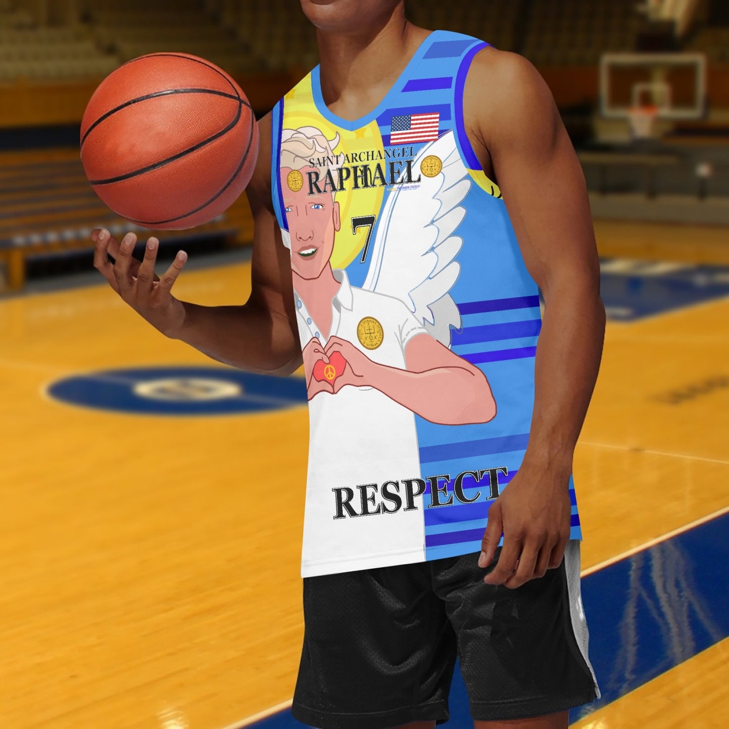 Basketball Jersey GLOBAL FREEDOM UNITED ARCHANGEL RAPHAEL USA 7