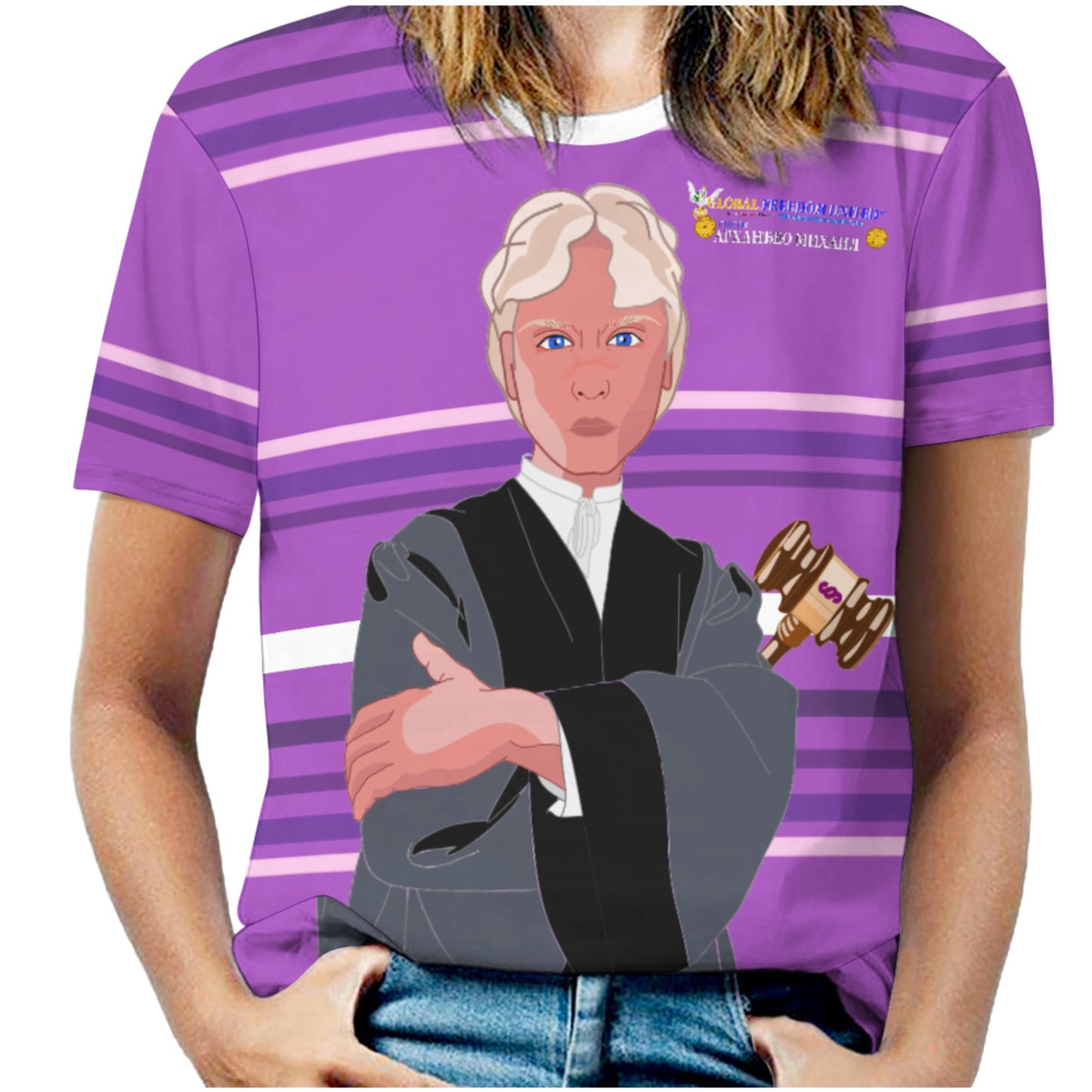 Women´s T-shirt  GLOBAL FREEDOM UNITED© Archangel Michael Serbia V5 Lilac