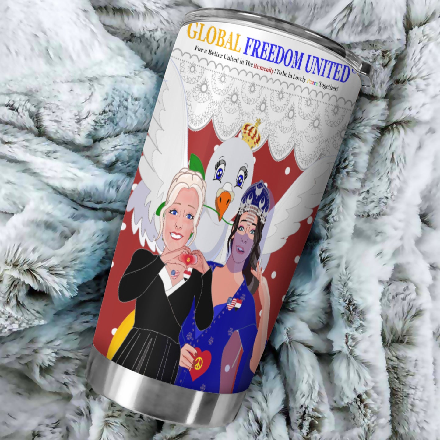 Tumbler GLOBAL FREEDOM UNITED© Women Yemen & USA Red