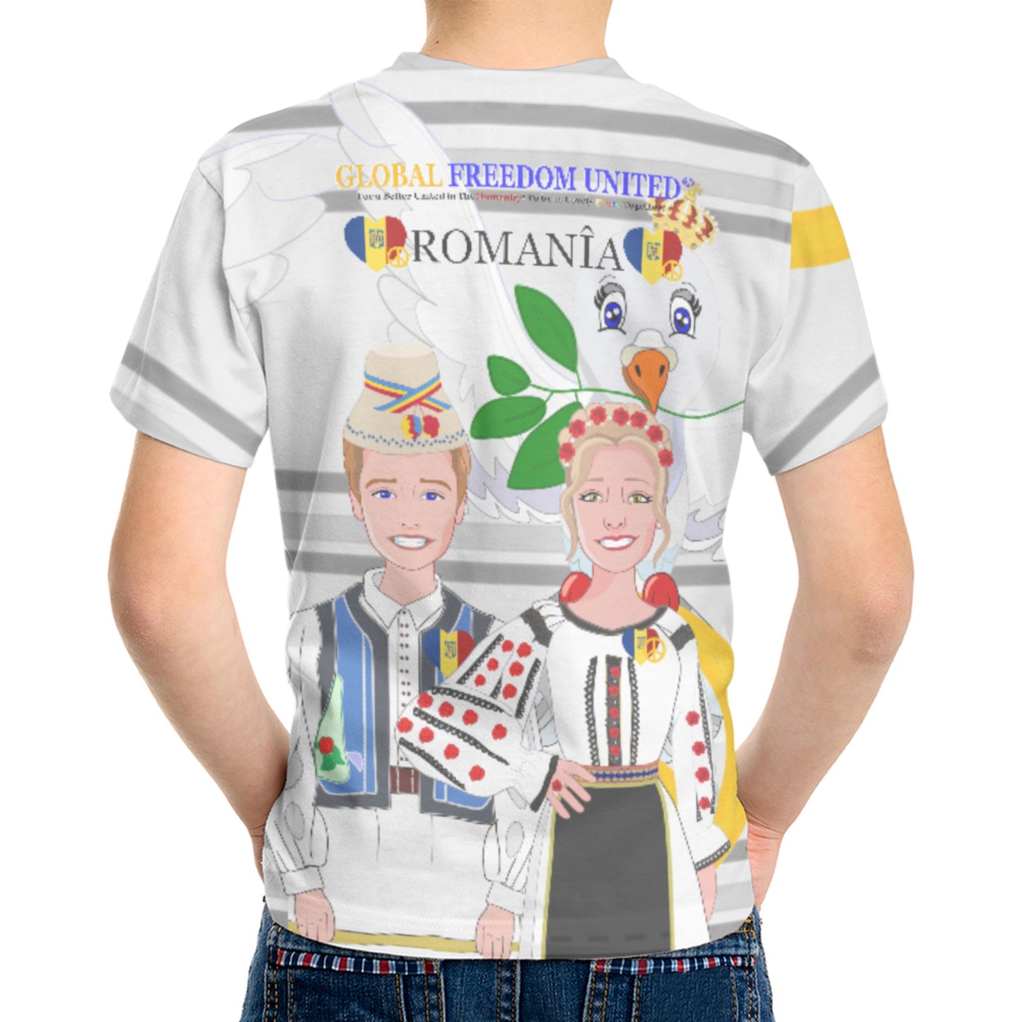 Kid´s T-shirt GLOBAL FREEDOM UNITED© Couple Romania Grey