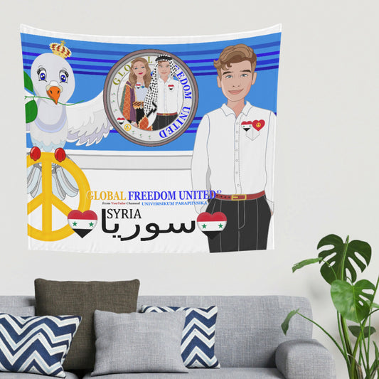 Tapestry GLOBAL FREEDOM UNITED© Couple Syria Deep Blue