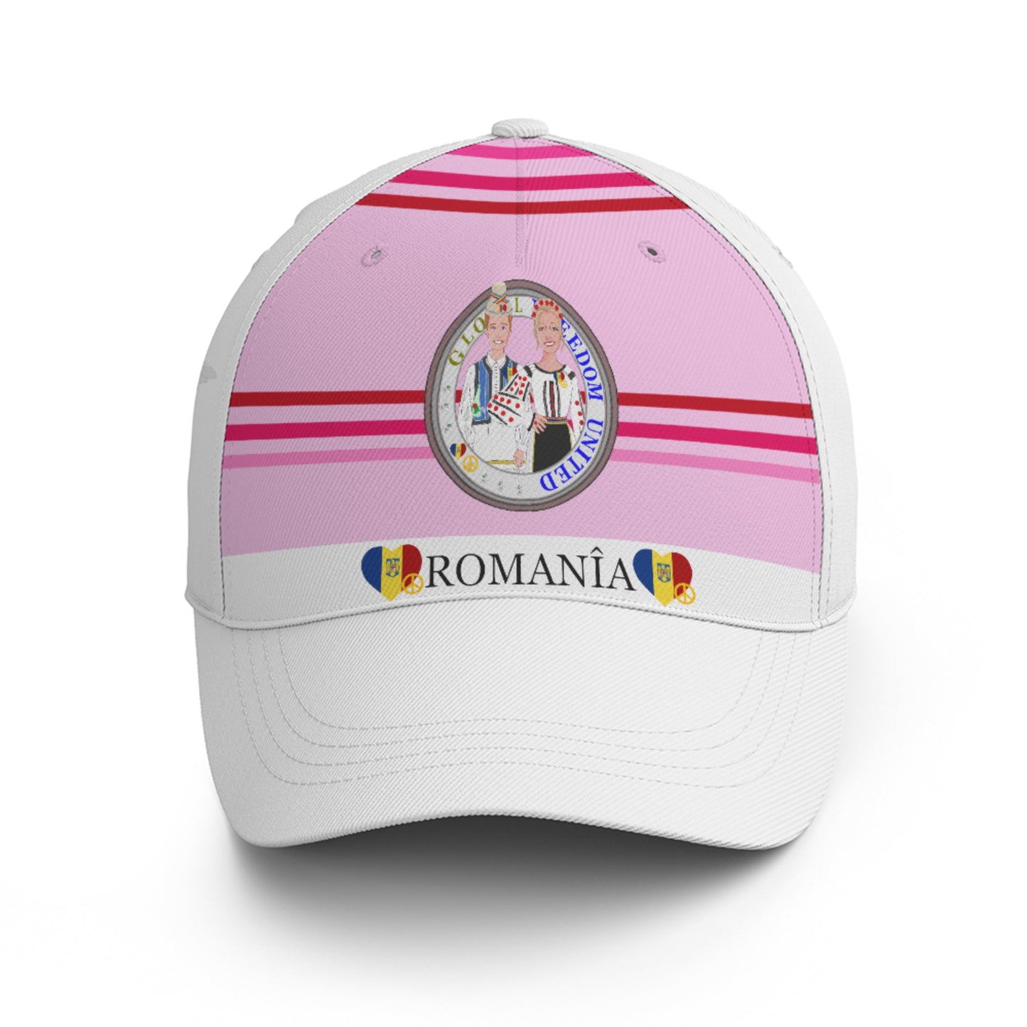 Basketball Cap GLOBAL FREEDOM UNITED© Couple Romania Pink1