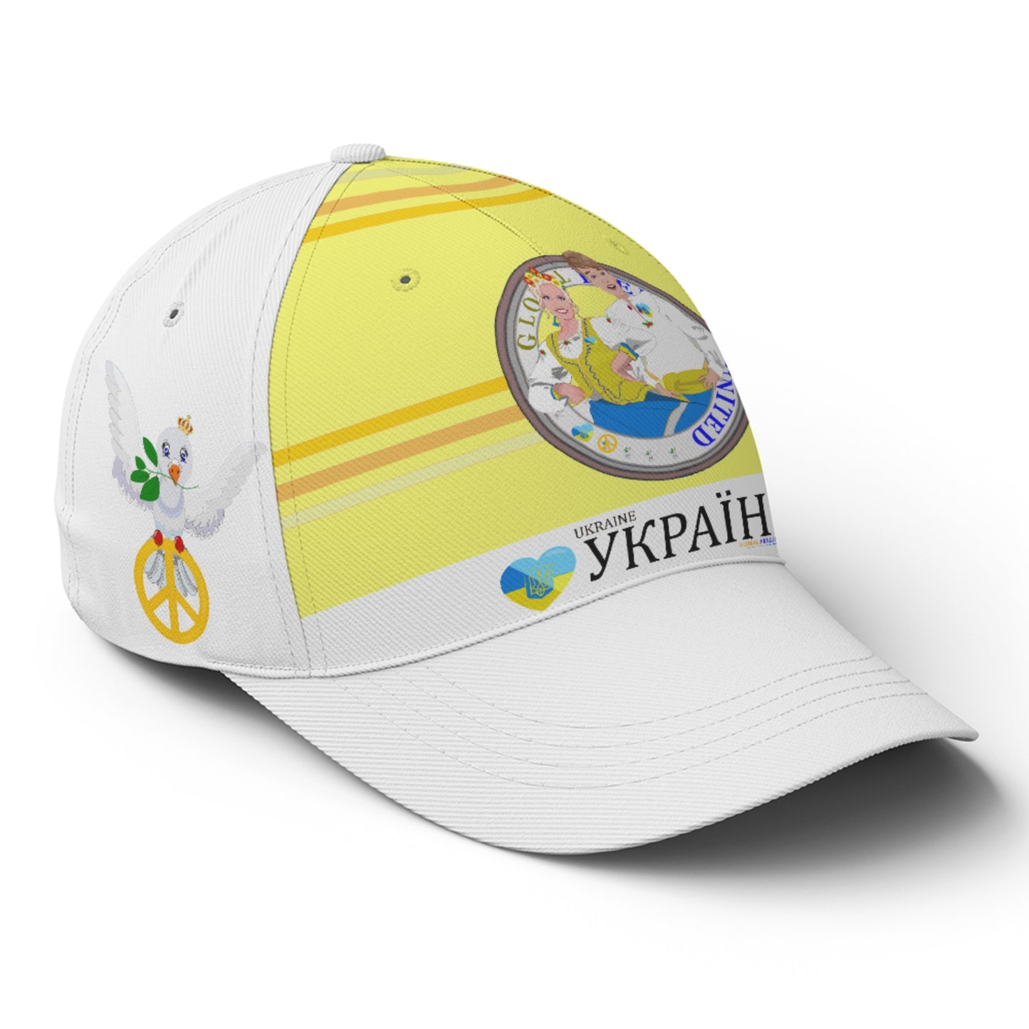 Basketball Cap GLOBAL FREEDOM UNITED© Couple Ukrain Yellow