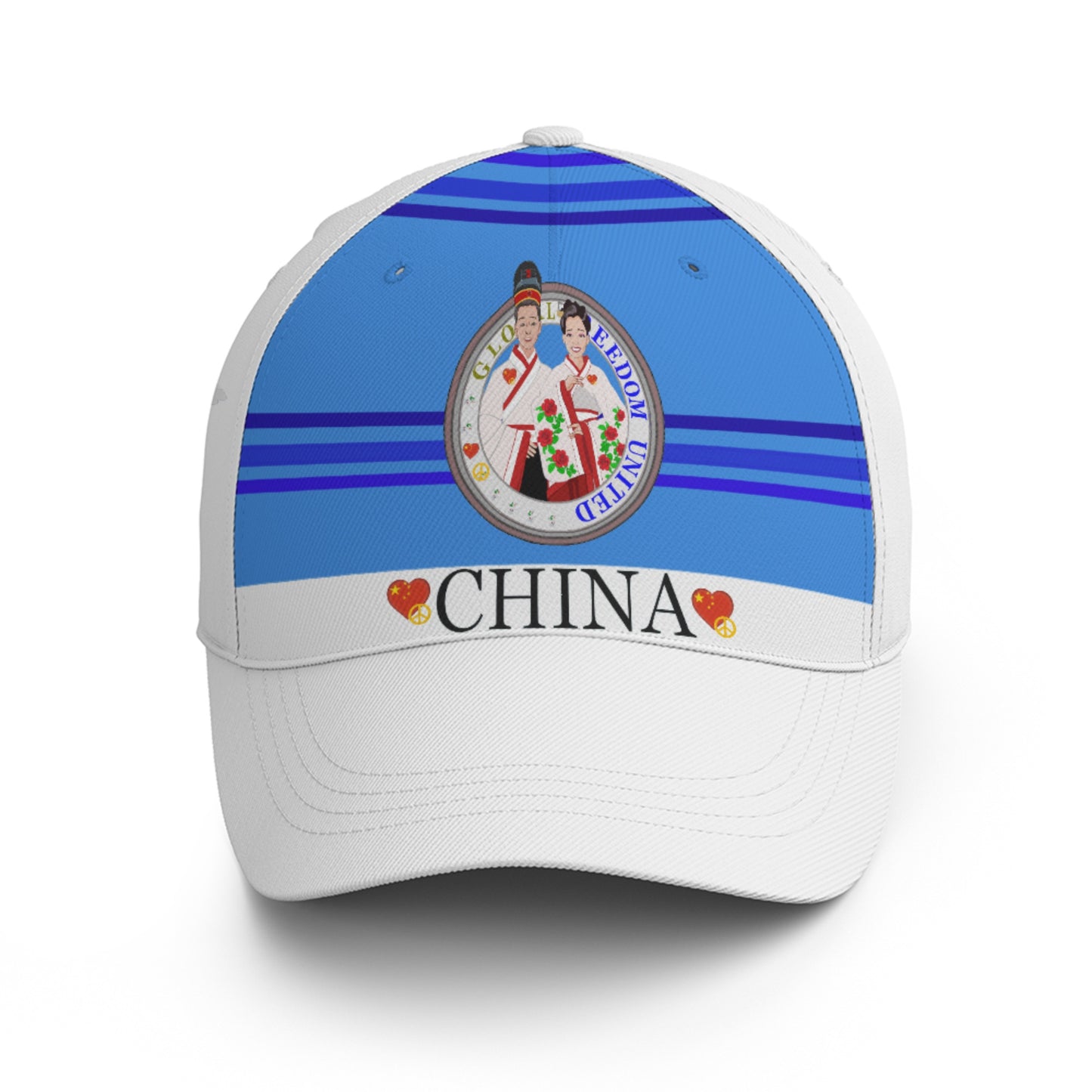 Basketball Cap GLOBAL FREEDOM UNITED© Couple China Deep Blue