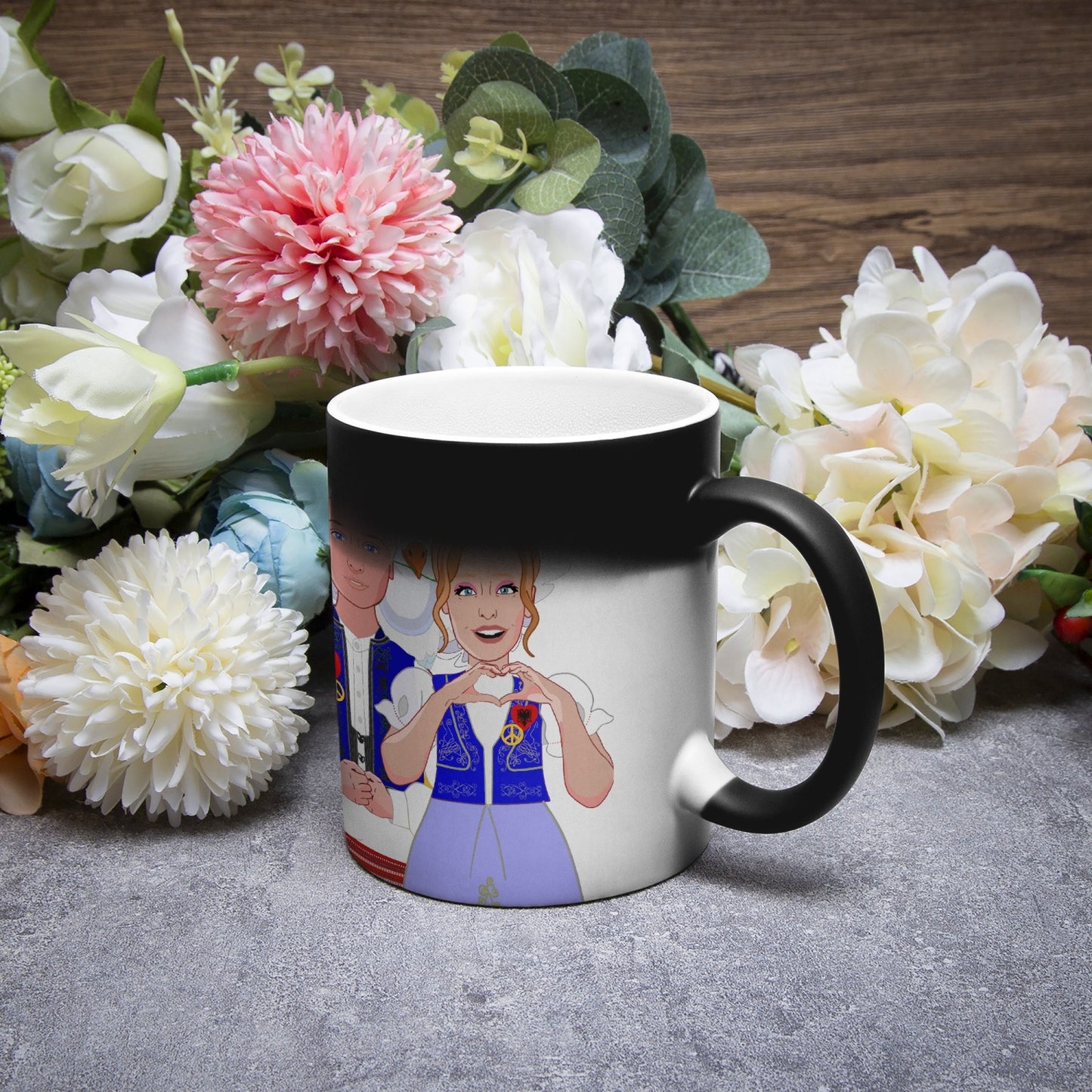 Color Changing Magic Mug GLOBAL FREEDOM UNITED© COUPLE ALBANIA