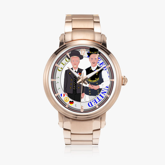 GLOBAL FREEDOM UNITED© New Steel Strap Automatic Watch (With Indicators) Men French & Germany