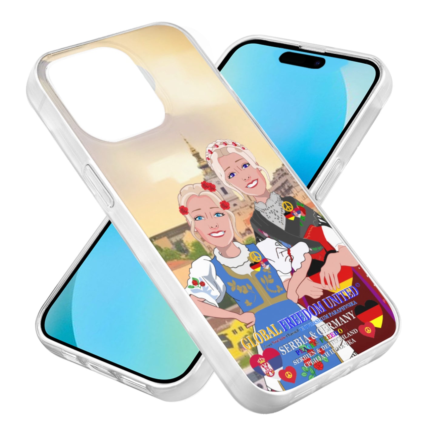 Phone Case GLOBAL FREEDOM UNITED©  Women Serbia & Germany V2